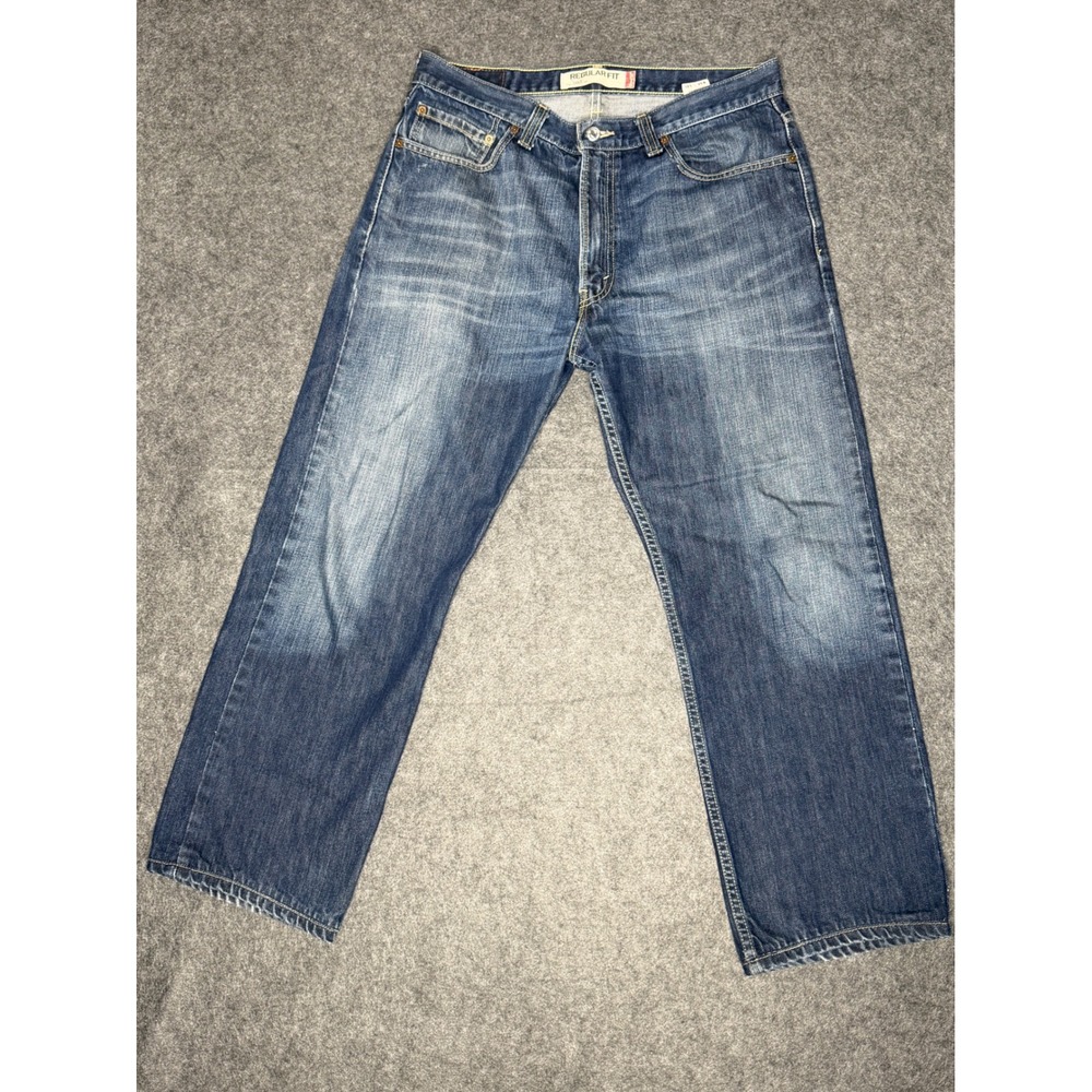 Levis 505 Regular Fit Jeans Mens 34x30‎ Medium Wash Blue Straight Leg Denim 100%